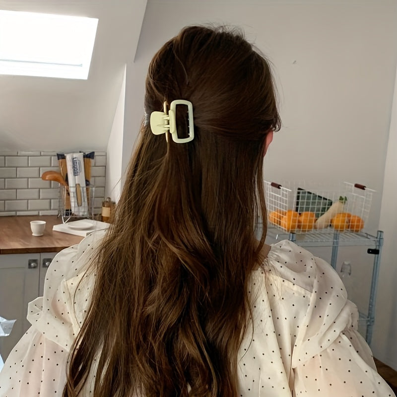 Square Hollowed Small Hair Claw Shark Claw Hair Clip for Women