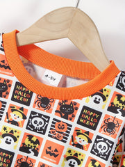 Girls Halloween Full Print Crew Neck Sweatshirts Pullovers