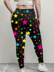  Colorful Star Print High Stretch Leggings