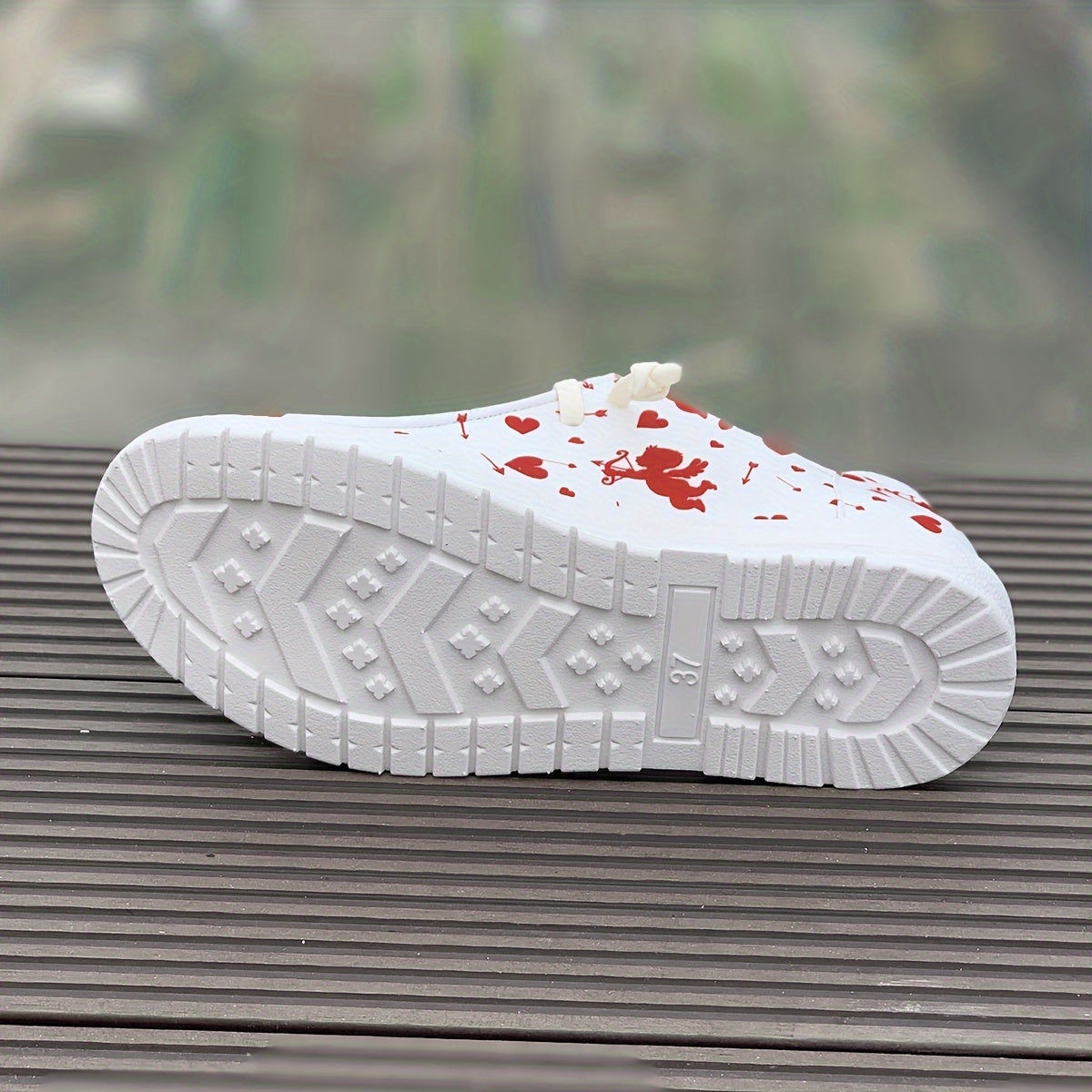 Women's Cupid & Heart Cartoon Design Skateboard Shoes