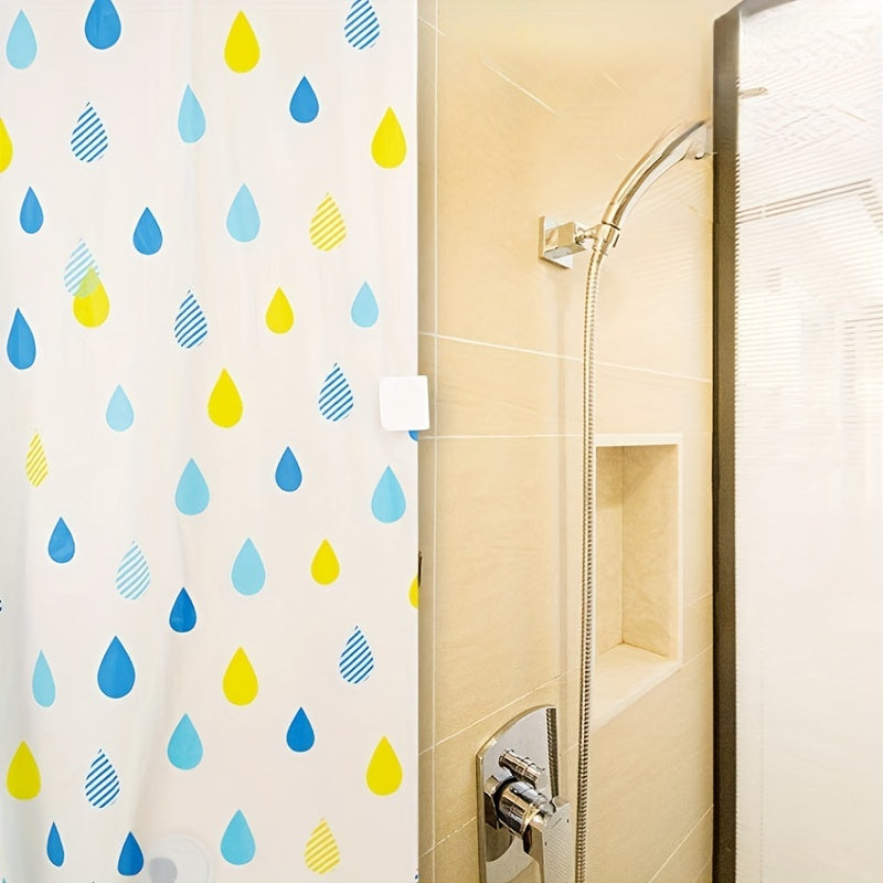 2pcs Adhesive Shower Curtain Clips, Prevent Splashing, Secure Curtains