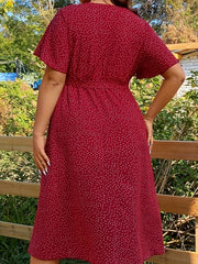  Polka Dot Wrap Dress with Belt