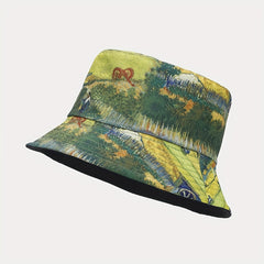 Oil Painting Fisherman Hat Bucket Hat Outdoor Sunshade Sunscreen
