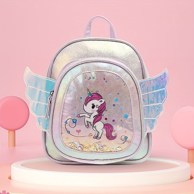 Cartoon Unicorn Wings Backpack Casual Kids Backpack Kindergarten Elementary Unic