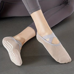 5 Pairs Anti Slip Yoga Socks for Exercise Fitness Indoor Jump Rope Dance Socks