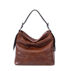 Retro Style Tote Bag Women's Handbag Faux Leather Zipper Shoulder Bag