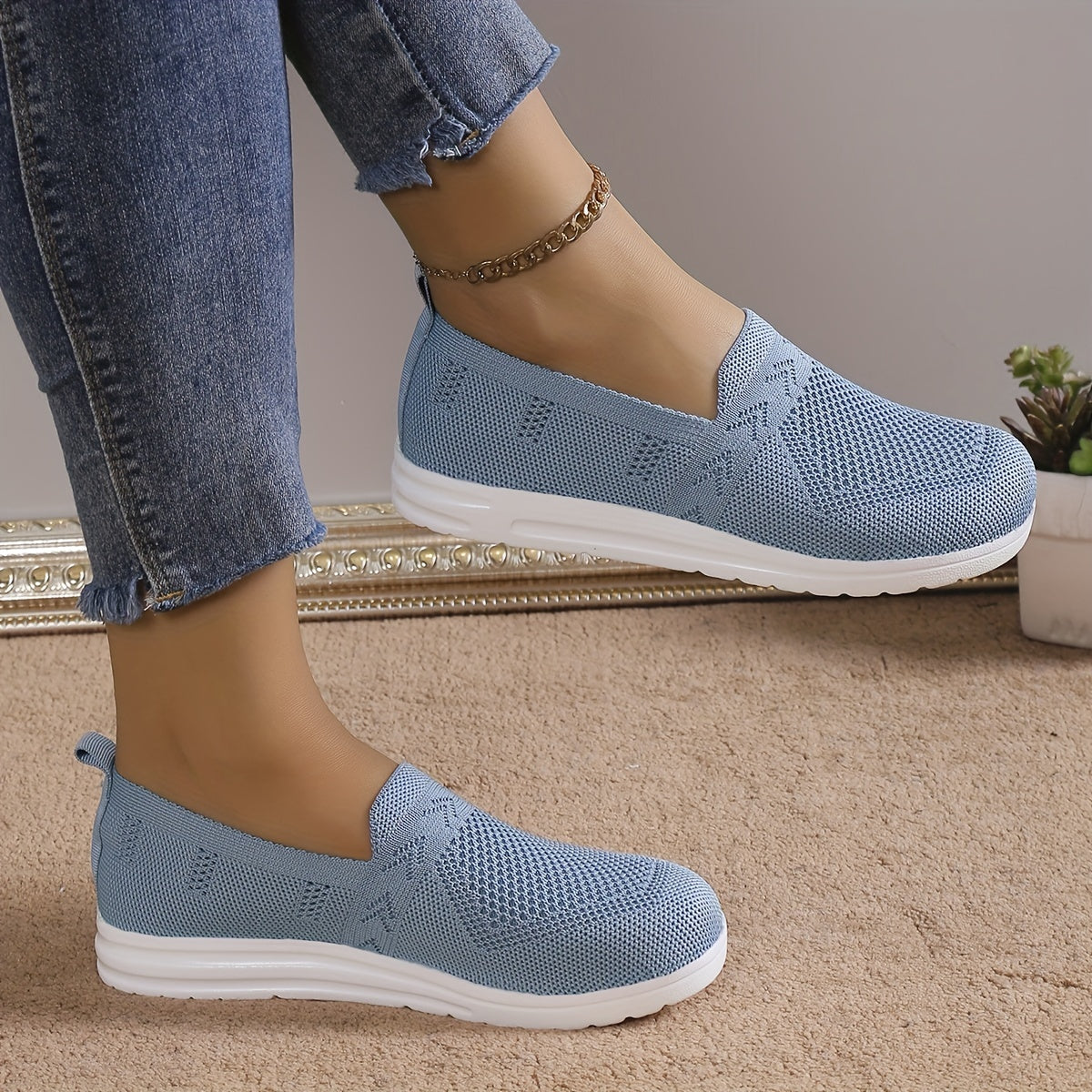 Women's Hollow Out Slip on Sneakers Lightweight & Breathable Shoes