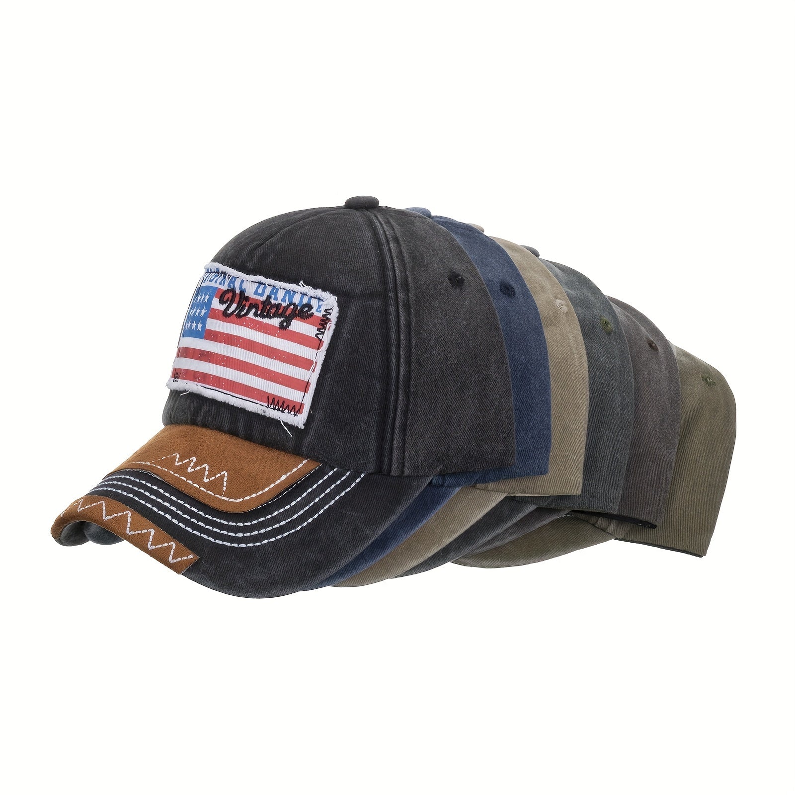 Washed American Flag Baseball Hat Vintage Sun Hat