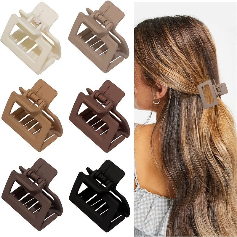 6pcs Mini Square Hair Claw Shark Claw Ponytail Holder Hair Accessories