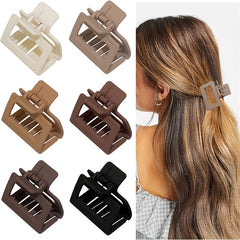 6pcs Mini Square Hair Claw Shark Claw Ponytail Holder Hair Accessories