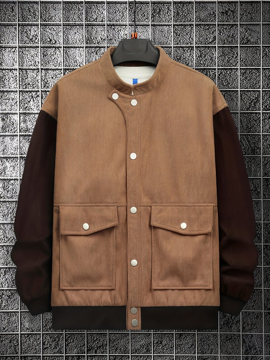 Men's Vintage Stand Collar Button Jackets for Spring & Fall