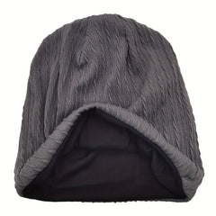Ribbed Knitted Beanie Turban Cap Solid Elastic Skull Cap Lightweight Chemo Hats