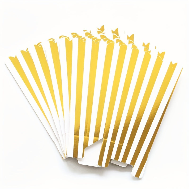 12pcs Dot Wave Striped Popcorn Boxes for Xmas Weddings Birthdays