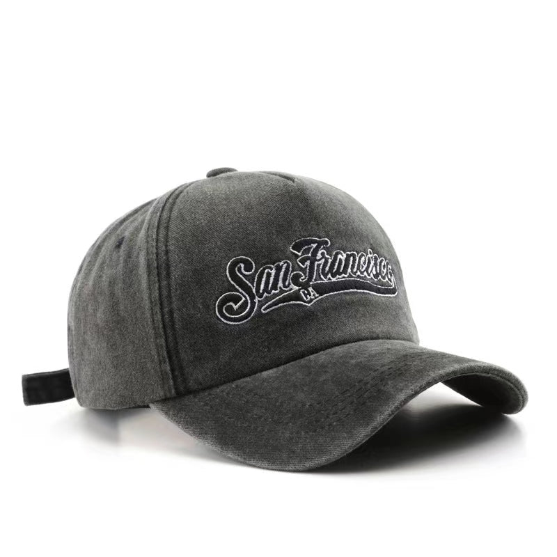 Candy Baseball Cap Washed Distressed Embroidery Cotton Sports Hat