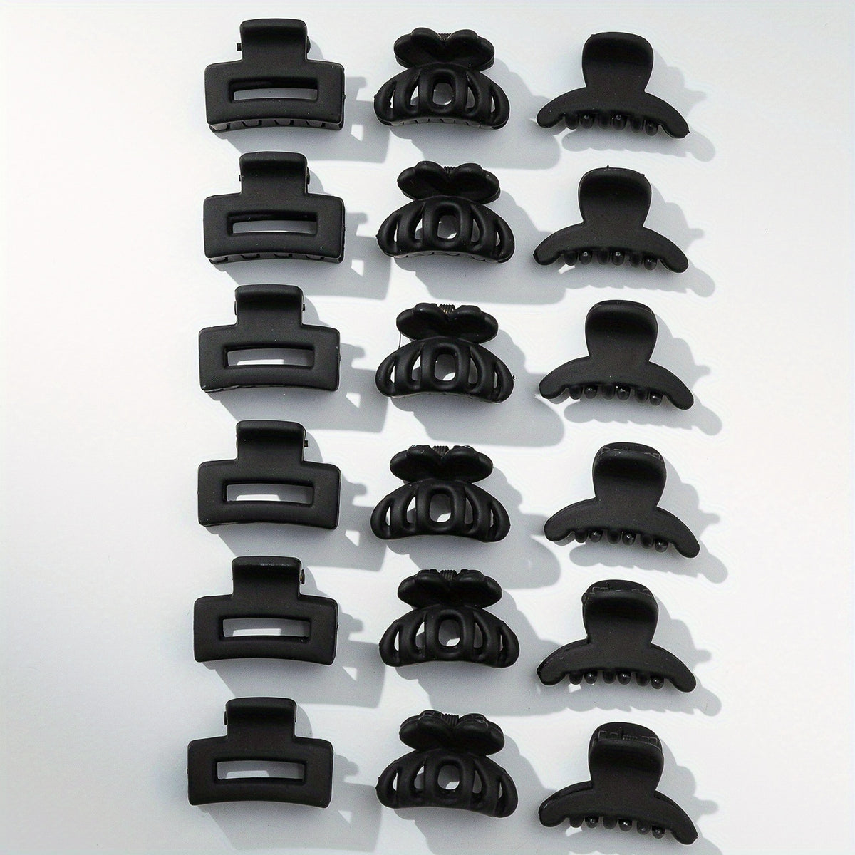 18PCS Rubber Frosted Square Hair Claw Hair Clip Hair Accessory