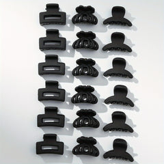 18PCS Rubber Frosted Square Hair Claw Hair Clip Hair Accessory