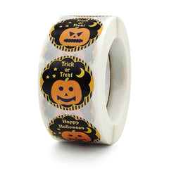500pcs Halloween Pumpkin Round Stickers for Gift Food Packaging Reward Play Toy