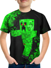 Boy's Monster Block Graphic T Shirt Casual Breathable Novel Tee