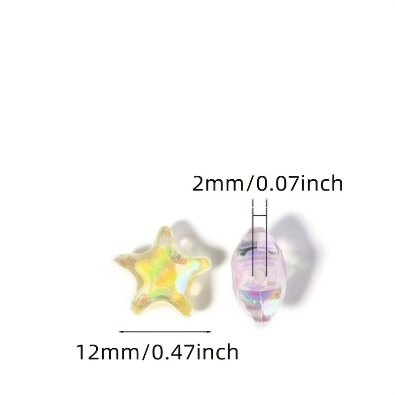 20pcs 12mm Plated Acrylic Star Inner Beads DIY Jewelry Accessories