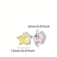 20pcs 12mm Plated Acrylic Star Inner Beads DIY Jewelry Accessories
