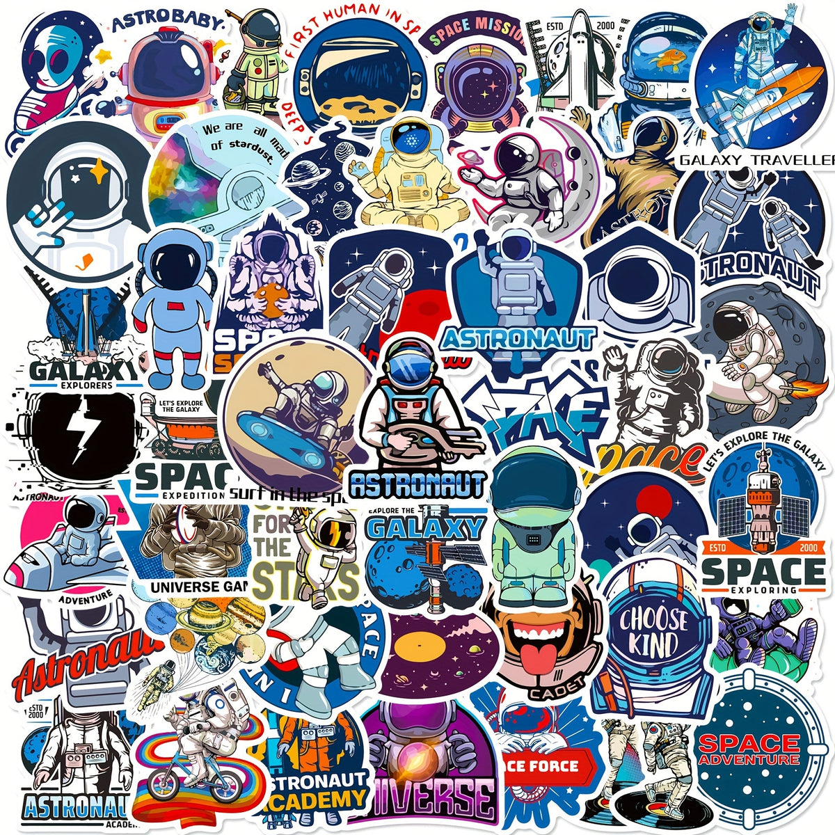 50pcs Astronaut Series Graffiti Stickers for Decoration