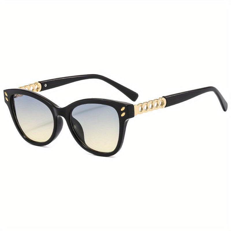 Cat Eye Sunglasses Rivet Decor Gradient Anti Glare UV400