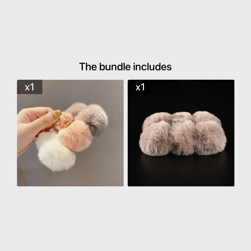 Fluffy Plush Hair Claw Clip Winter Hair Barrettes for Girls Woman