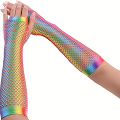 Rainbow Gradient Half Finger Gloves LGBT Pride Accessories