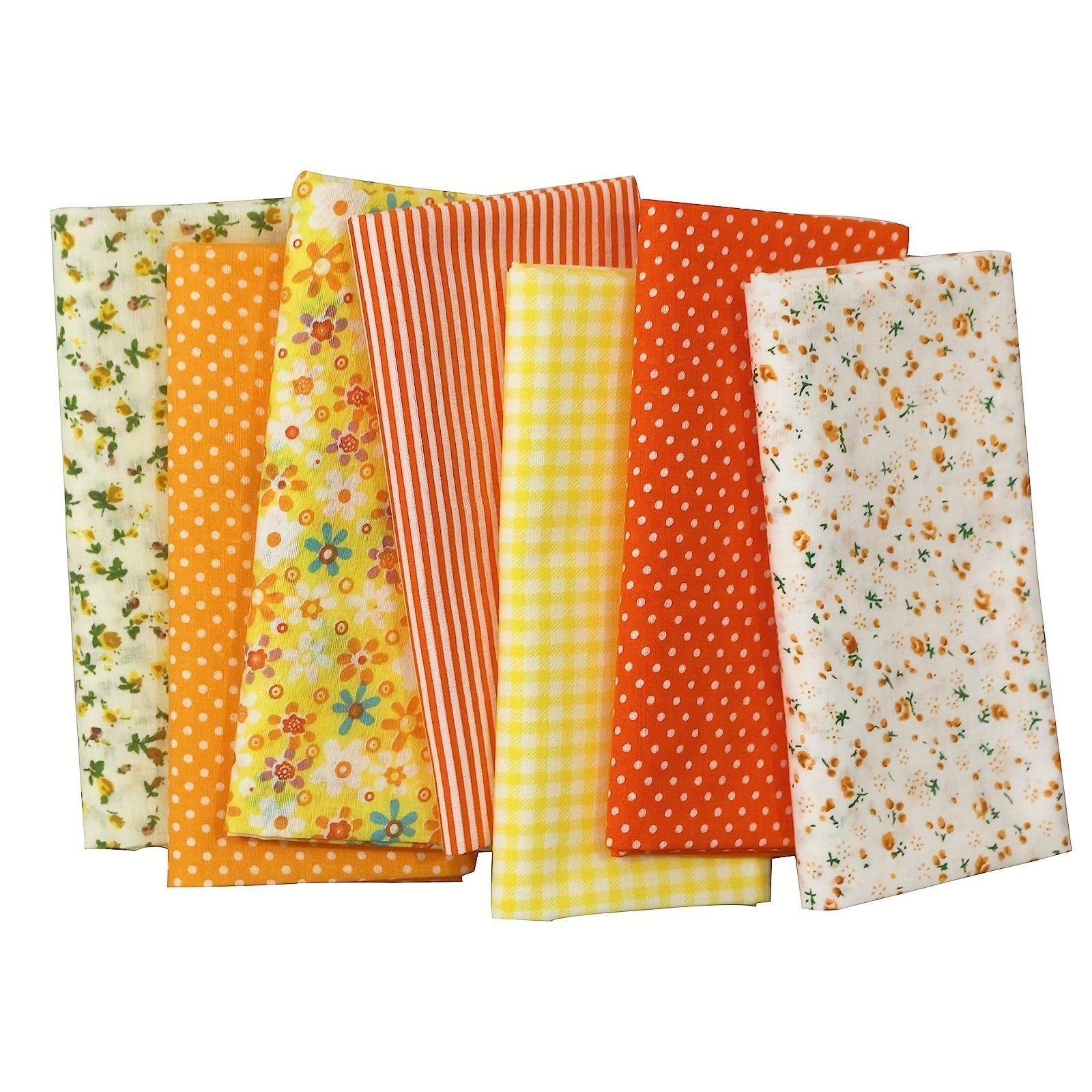 7pcs 24 89 24 Yellow Fat Quarter Fabric Bundles Quilting Cotton