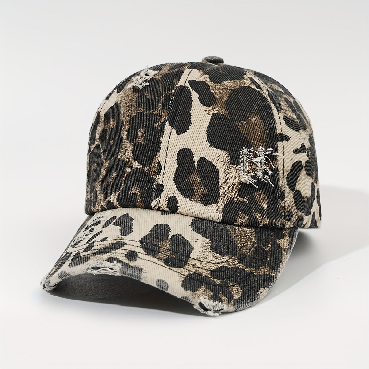 Leopard Print Ponytail Baseball Cap Sun Hat