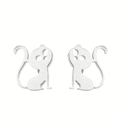 2pcs Men's Stainless Steel Mini Stud Earrings For Students