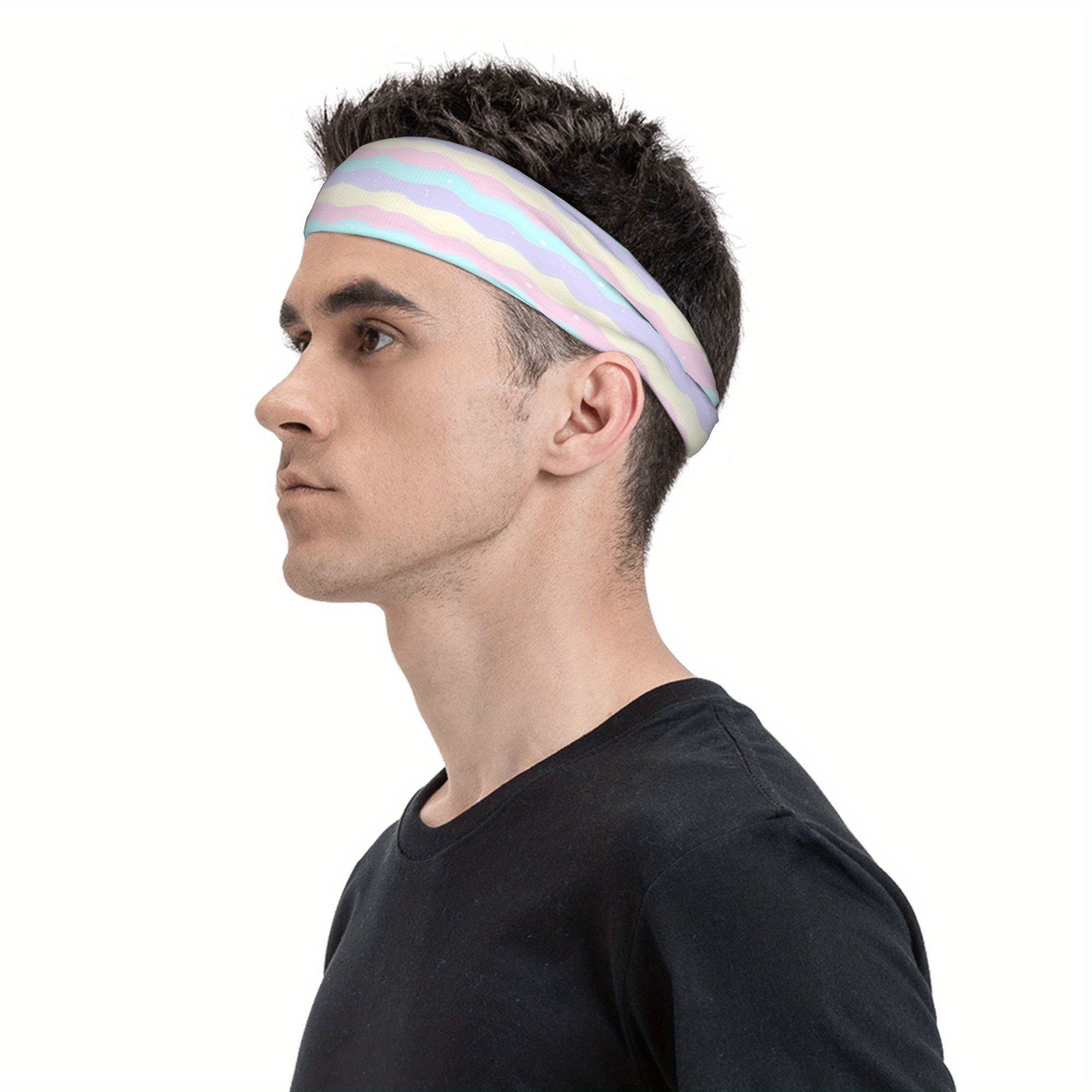 Rainbow Stripes Headband, Breathable & Comfortable, Pastel Colors