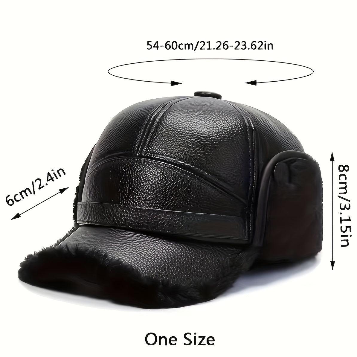 Faux Leather Winter Hats For Men Women Sport Warm Baseball Cap