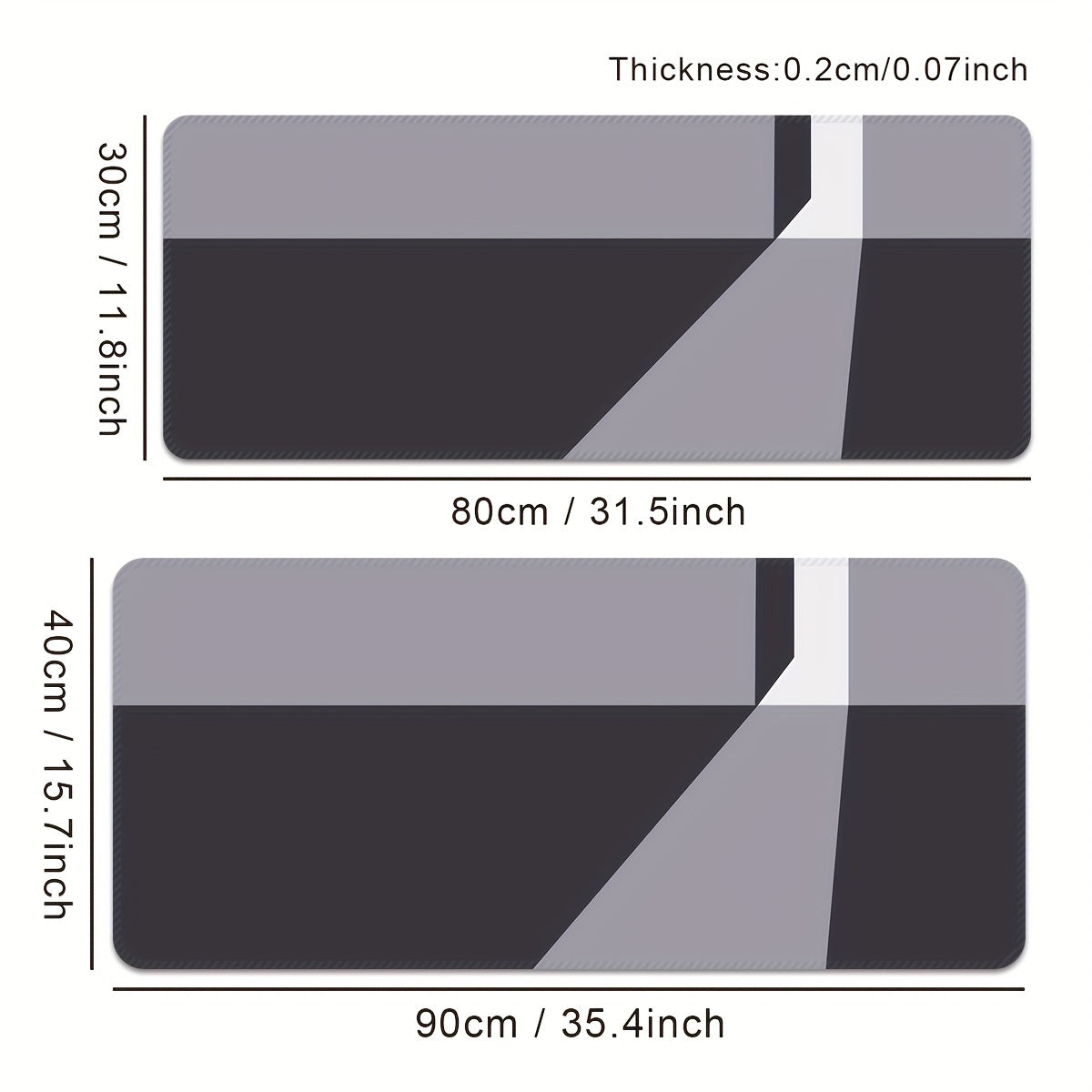 Geometric Shape Office Desk Pad Thick Edge Mouse Pad