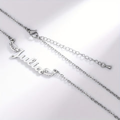 Personalized Angel Wings Pendant Name Necklace Custom Engraved Letter Hollow Cut