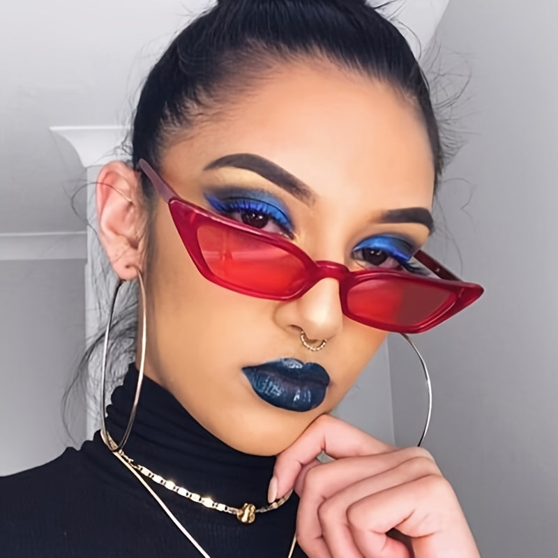 Skinny Cat Eye Sunglasses Vintage Y2K Shades