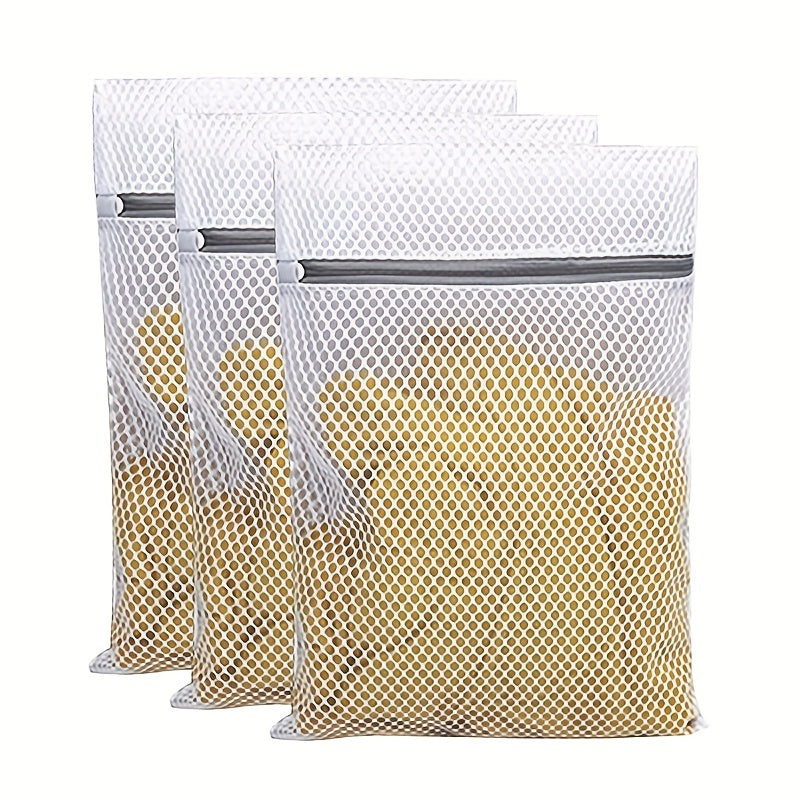 Mesh Zipper Laundry Bag Foldable Washing Pouch Durable Organizer