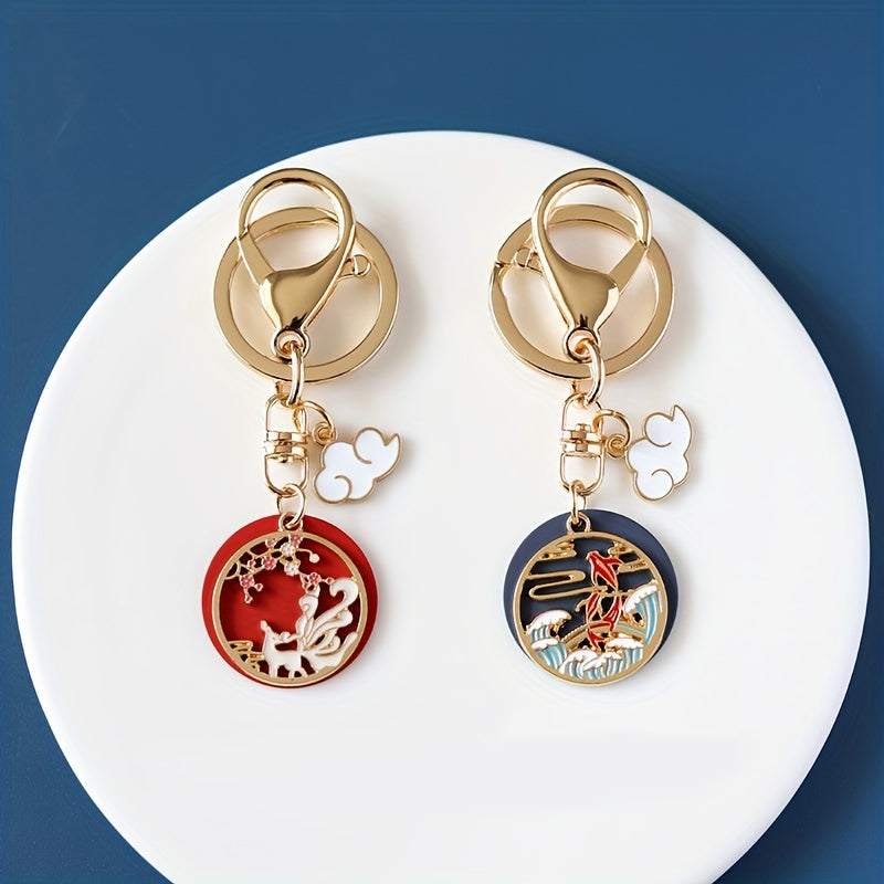 Fox Dragon Panda Keychain Mythical Beasts Key Chain Bag Car Pendant
