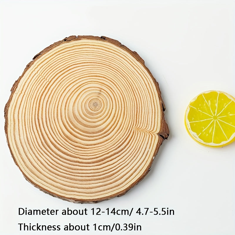 4pcs Natural Wooden Slices Round Wood Circles Tree Slices for DIY Crafts