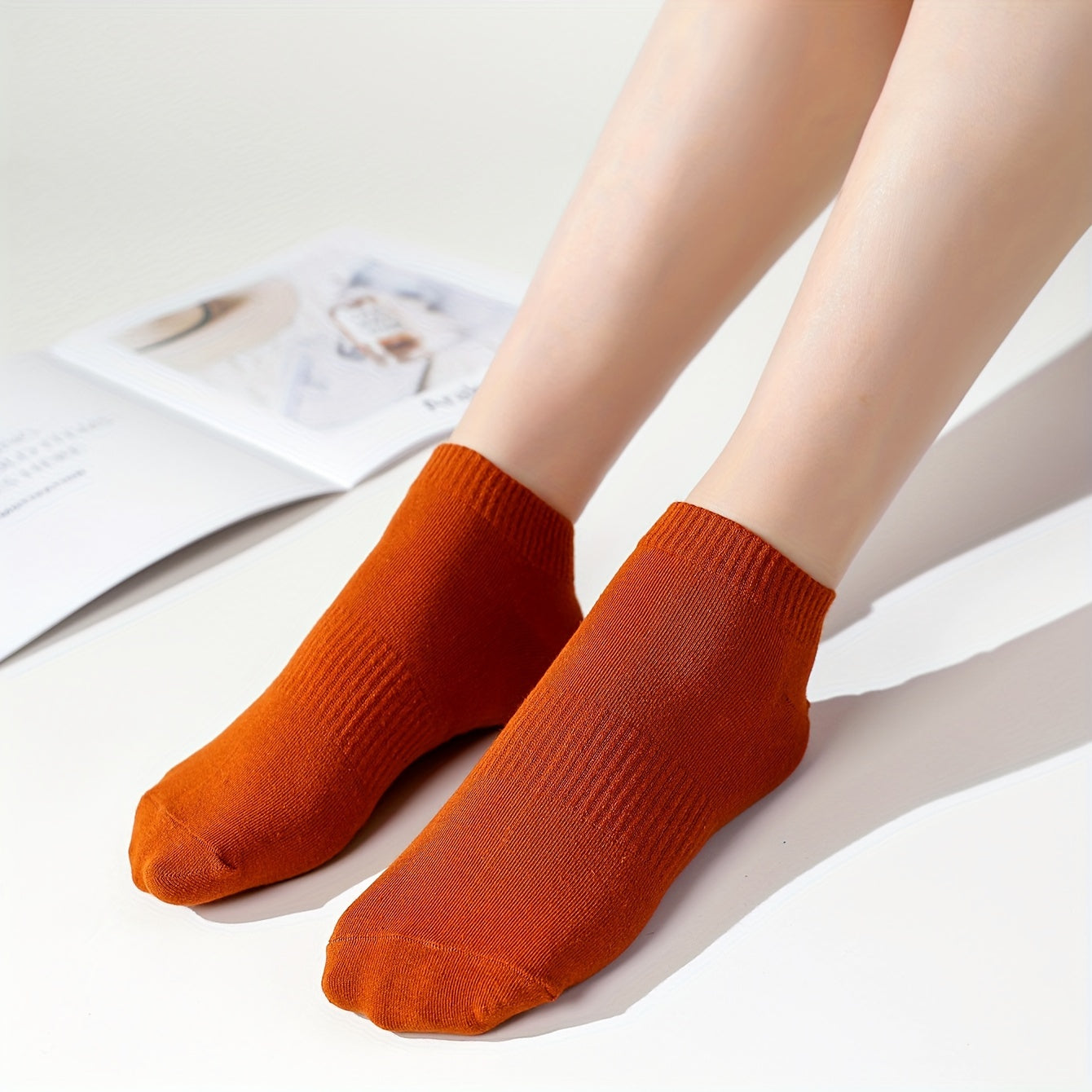 10 Pairs Women's Soft Lightweight Short Ankle Socks Solid Low Cut Stockings