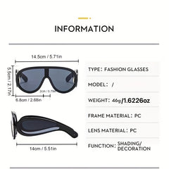 Y2K One piece Sunglasses UV400 Sun Shades For Cycling Summer Beach Party