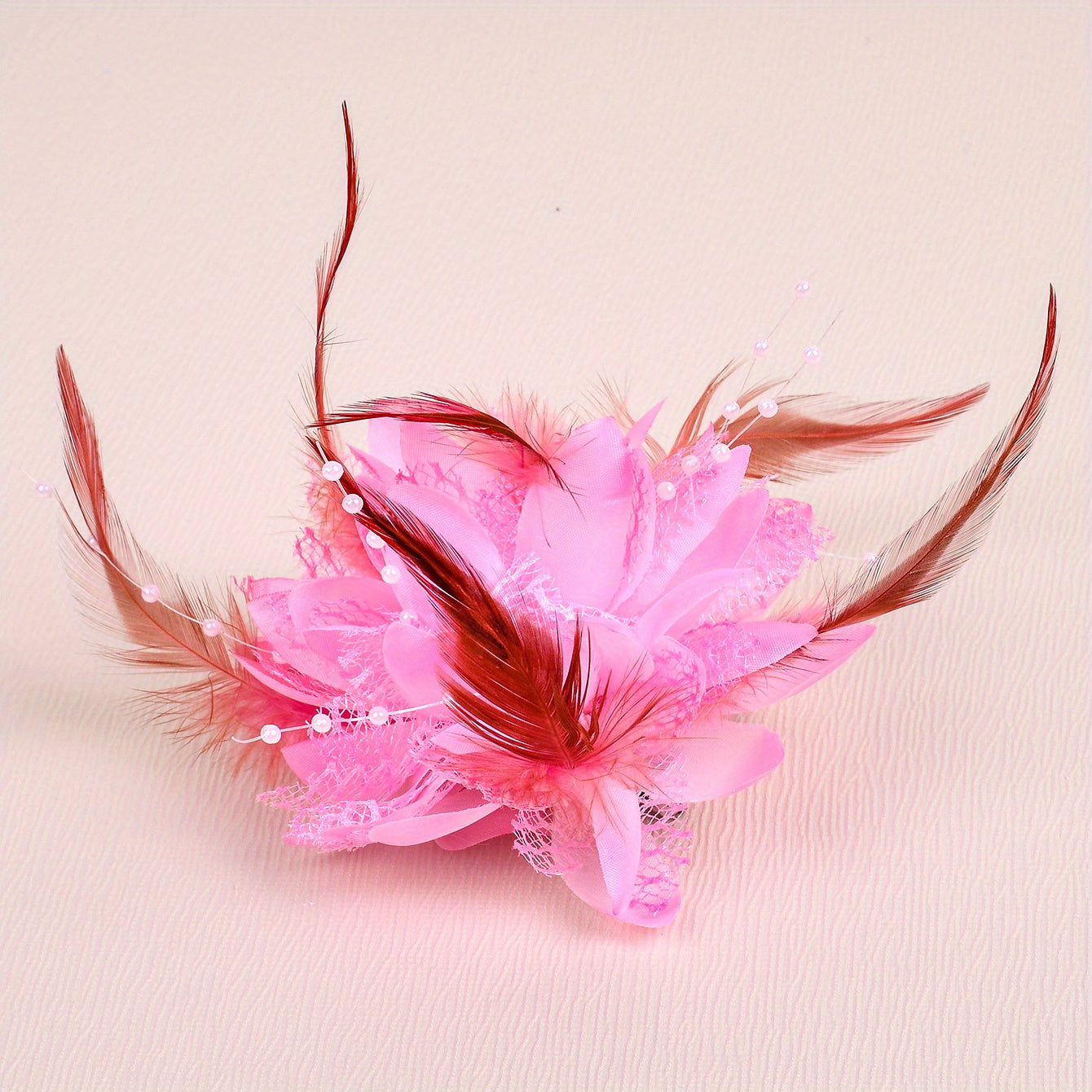 Mesh Flower Head Piece Faux Feather Head Piece Women's Hair Accessories