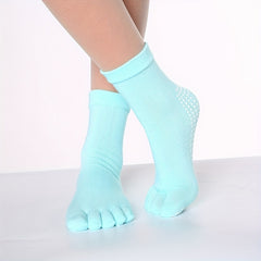 Non Slip Toe Socks for Women - Comfy Five Finger Yoga Socks