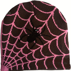 Hip Hop Spider Jacquard Beanie Gothic Unisex Skull Cap Y2K