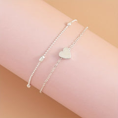 Double Layer Anklet Heart Charm for Men Unisex