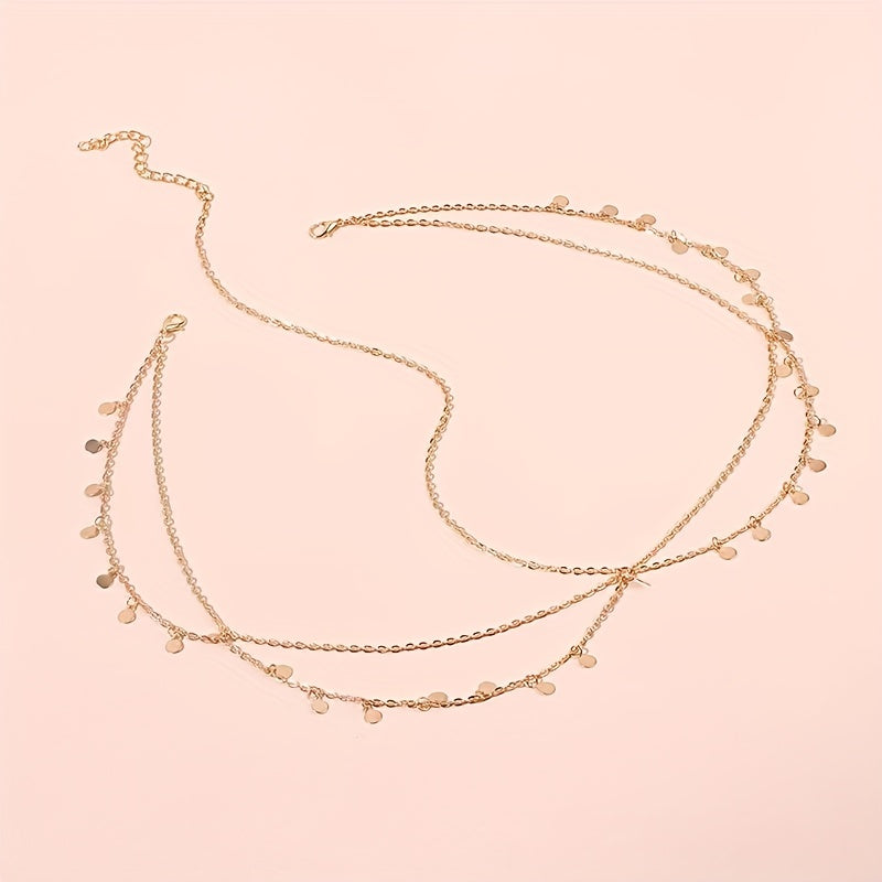 Golden Chain Boho Head Piece with Tassel Hair Accessories for Women