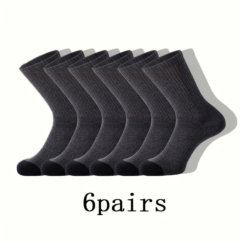 Men's Casual Sports Crew Socks 12 Pairs Gray
