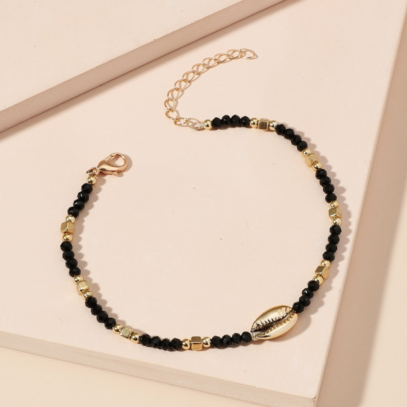 Plated Beaded Crystal Shell Women's Ankle Anklet Jewelry