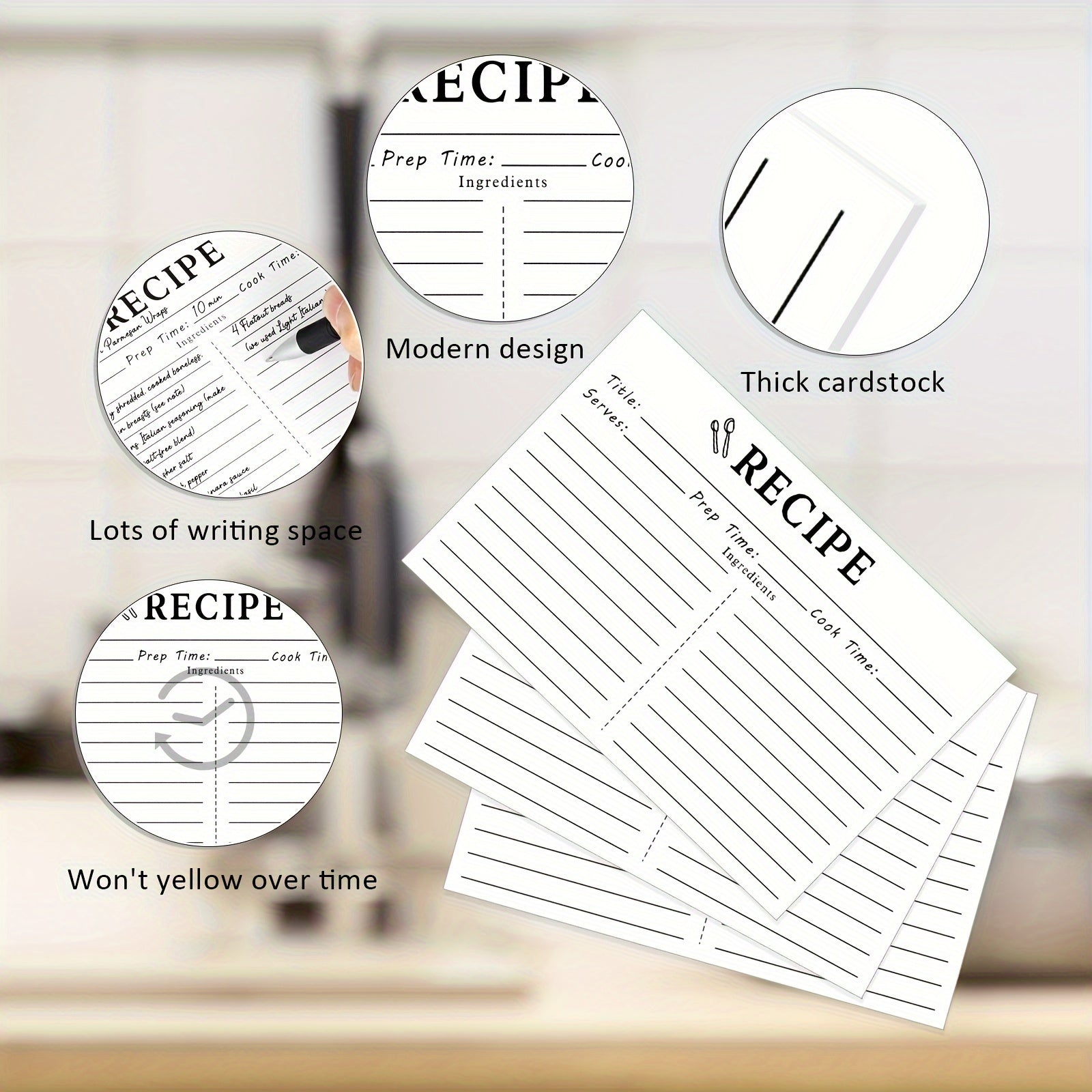 70pcs Recipe Cards Double Sided Blank For Bridal Shower And Wedding