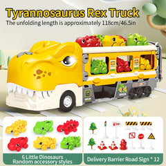 Kids Dinosaur Sliding Toy Car Set with Catapult Deformation Car